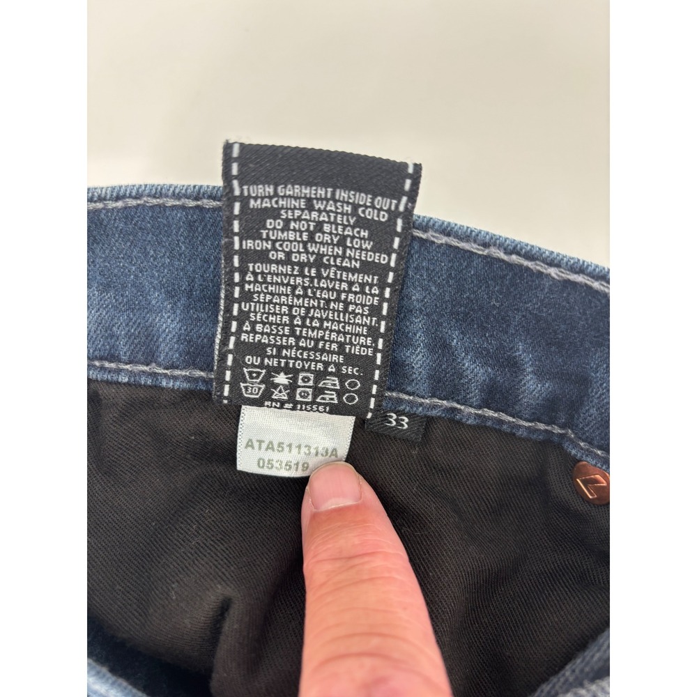 7 For All Mankind Slimmy Luxe Performance Mens Dark Wash Slim Straight Jeans 33 - Picture 9 of 12